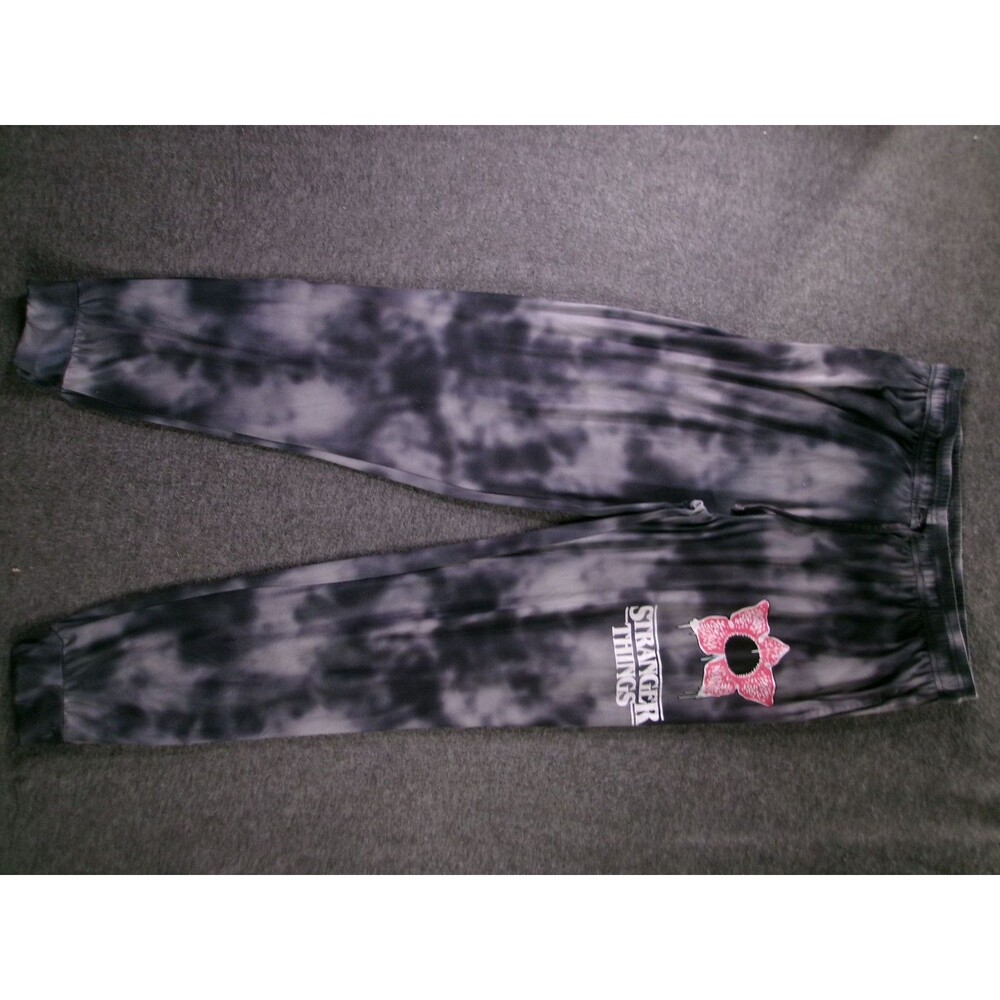 Stranger Things Sweatpants Mens XL Tie Dye Demogorgon Graphic Joggers Black